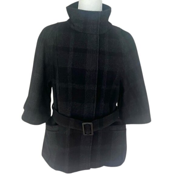 ๐ค Banana Republic | Black & Gray Plaid Wool Jacket | Size Large - Picture 2 of 8